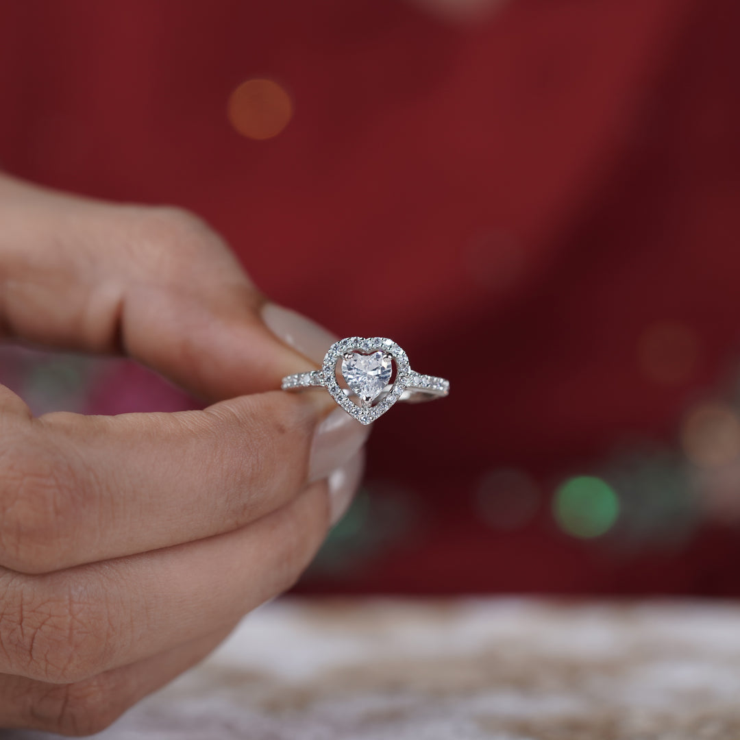 Amora Heart Halo Ring jewellery product view 6