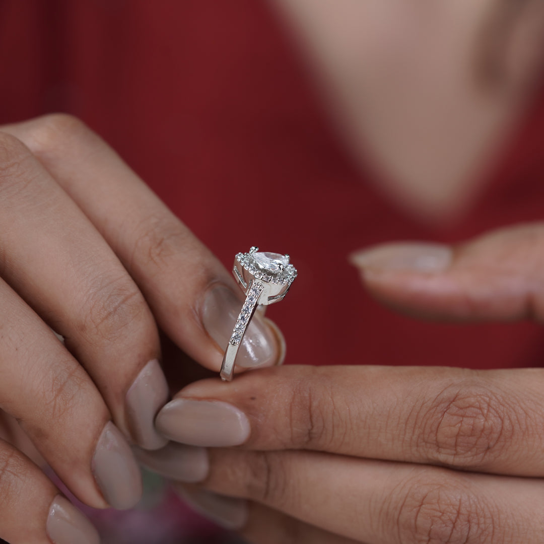 Amora Heart Halo Ring jewellery product view 9