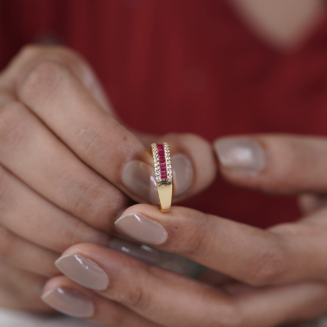 Luxpenny Ruby Royale Baguette Ring jewellery product view 7