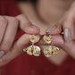 Elite Golden Petal Pearl Earrings jewellery product view 10
