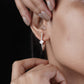 Rose Gold V Shape Crystal Earrings jewellery product view 7