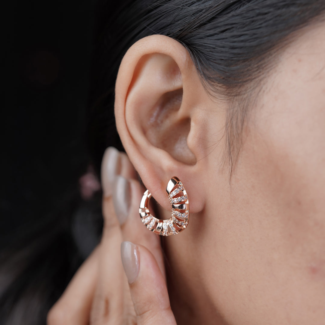 Diamond Enamel Hoop Earrings jewellery product view 5