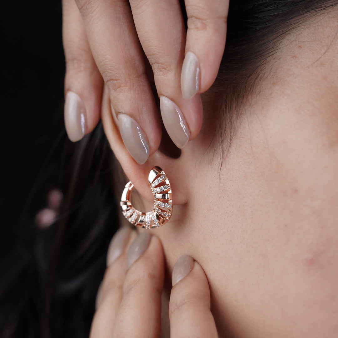Diamond Enamel Hoop Earrings jewellery product view 8