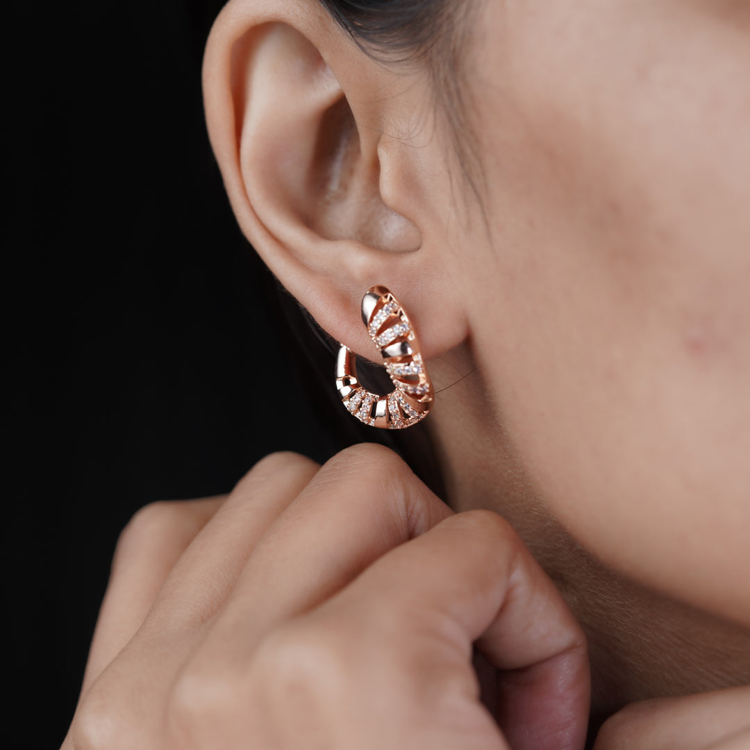 Diamond Enamel Hoop Earrings jewellery product view 1