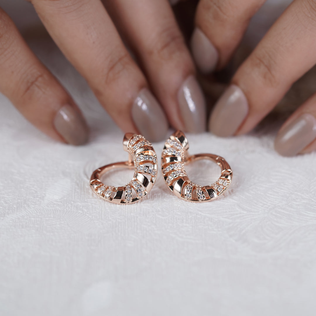 Diamond Enamel Hoop Earrings jewellery product view 12