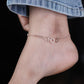 Aurora Crystal Circle Rose Gold Anklet jewellery product view 5