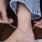 Aurora Crystal Circle Rose Gold Anklet jewellery product view 8