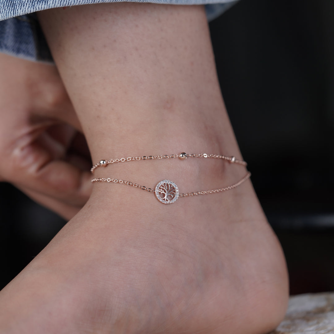 Elegant Tree of Life Charm Anklet jewellery product view 4