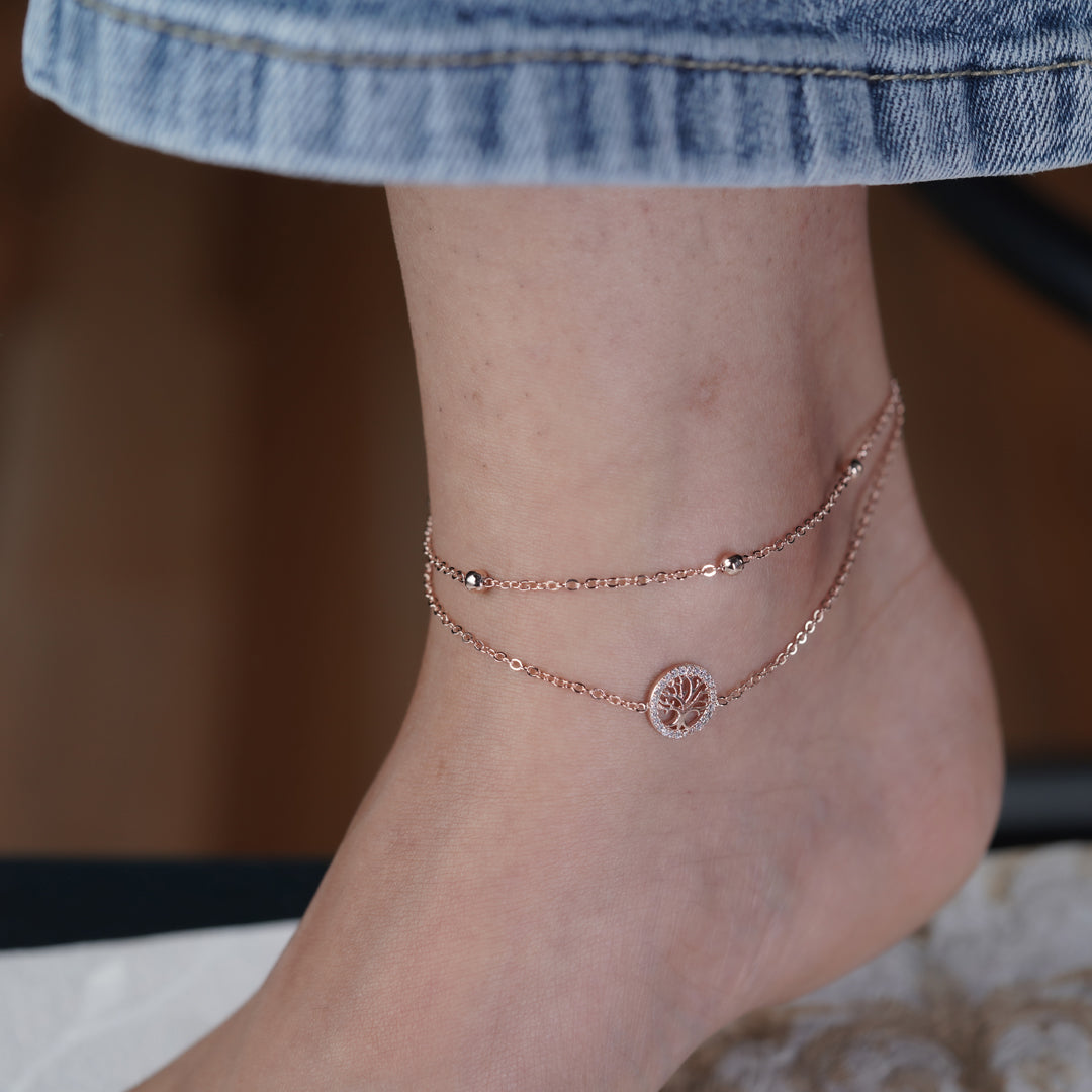 Elegant Tree of Life Charm Anklet jewellery product view 7