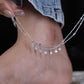 Dainty Crystal Dangle Silver Anklet jewellery product view 9