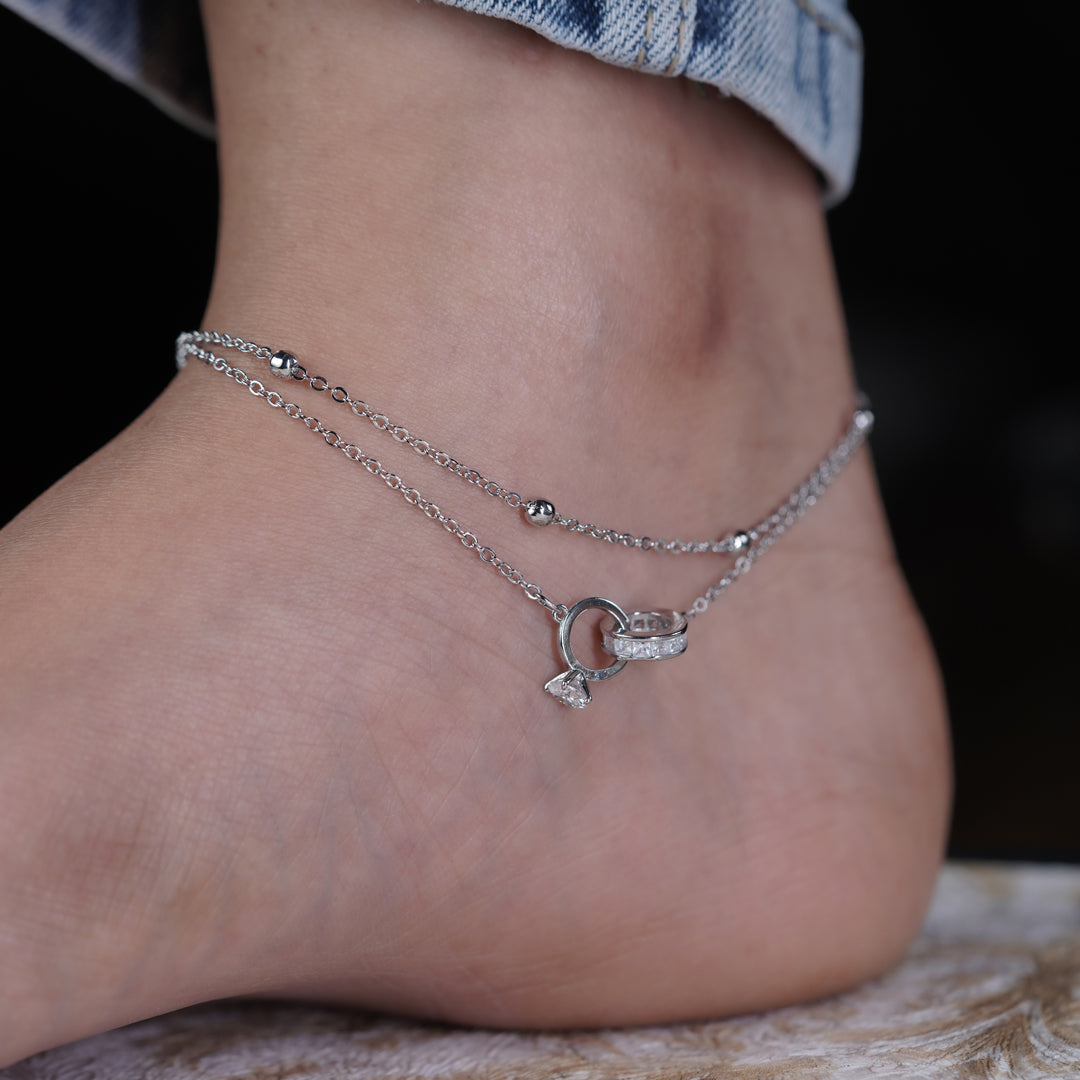 Celestial Knot Silver Anklet jewellery product view 4