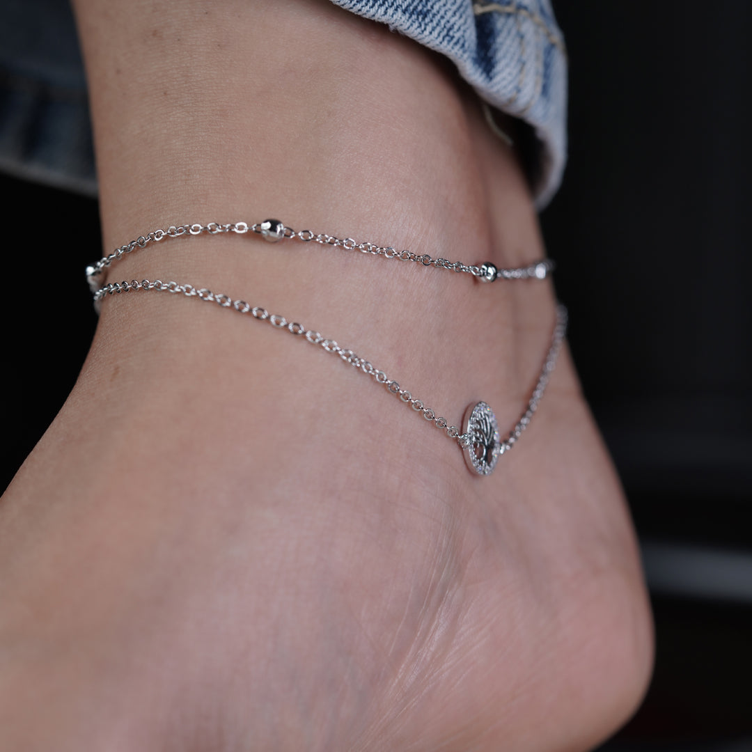 Celestial Tree of Life Silver Anklet jewellery product view 5