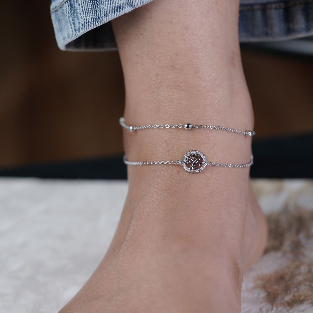 Celestial Tree of Life Silver Anklet jewellery product view 9