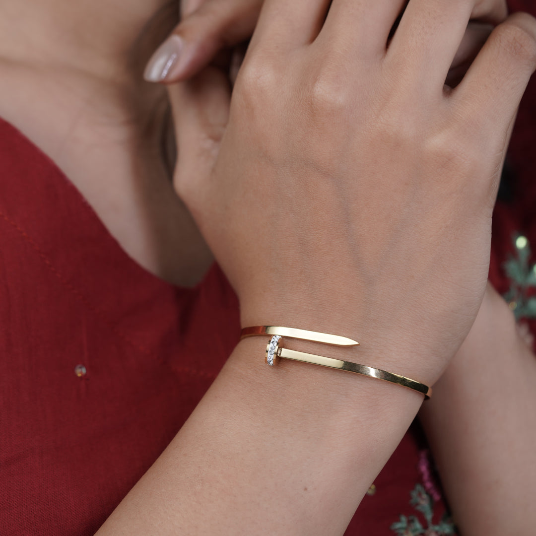 Eterna Shine Gold Cuff Kada jewellery product view 7