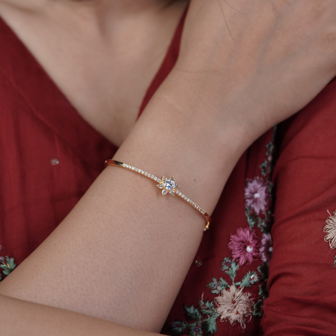 Elite Floral Spark Gold Kada jewellery product view 6