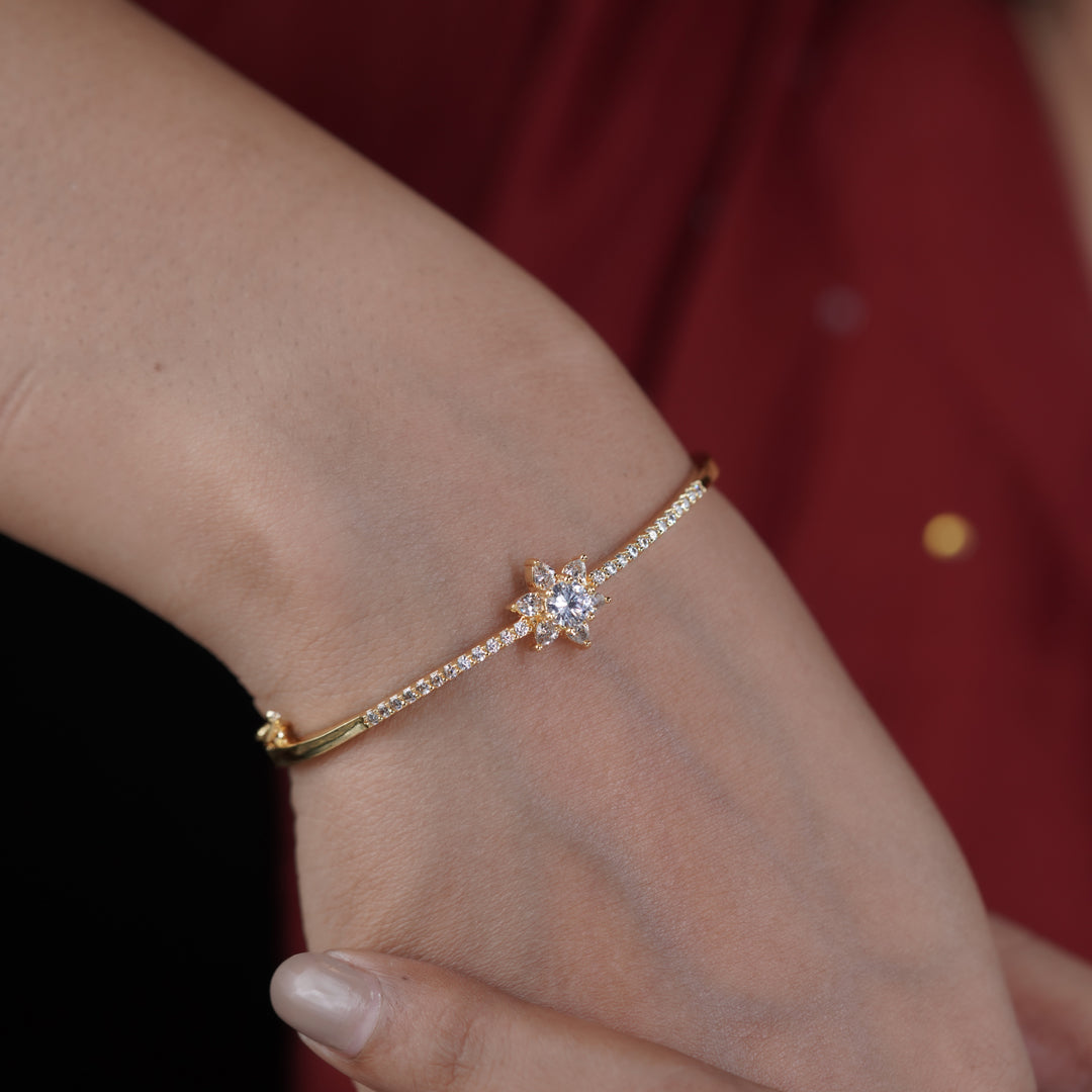Elite Floral Spark Gold Kada jewellery product view 7