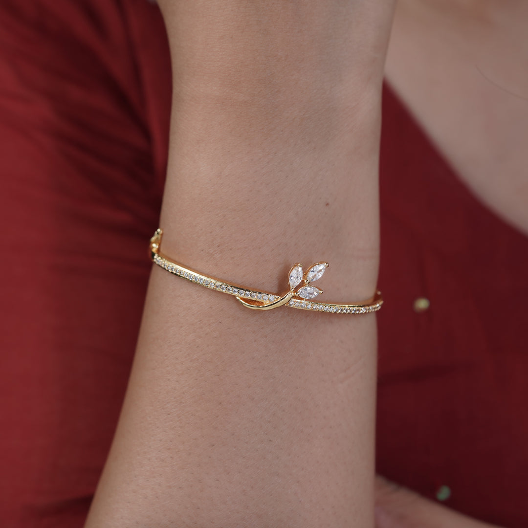 Flutter Butterfly Zircon Gold Kada jewellery product view 5