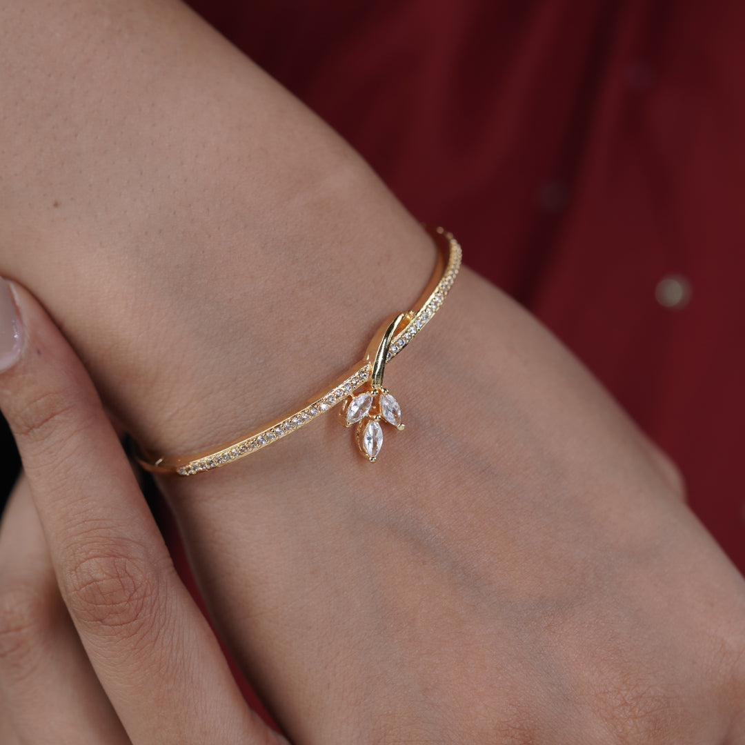 Flutter Butterfly Zircon Gold Kada jewellery product view 6