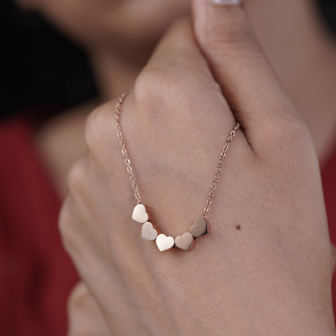 Bharati Rose Gold Necklace jewellery product view 4