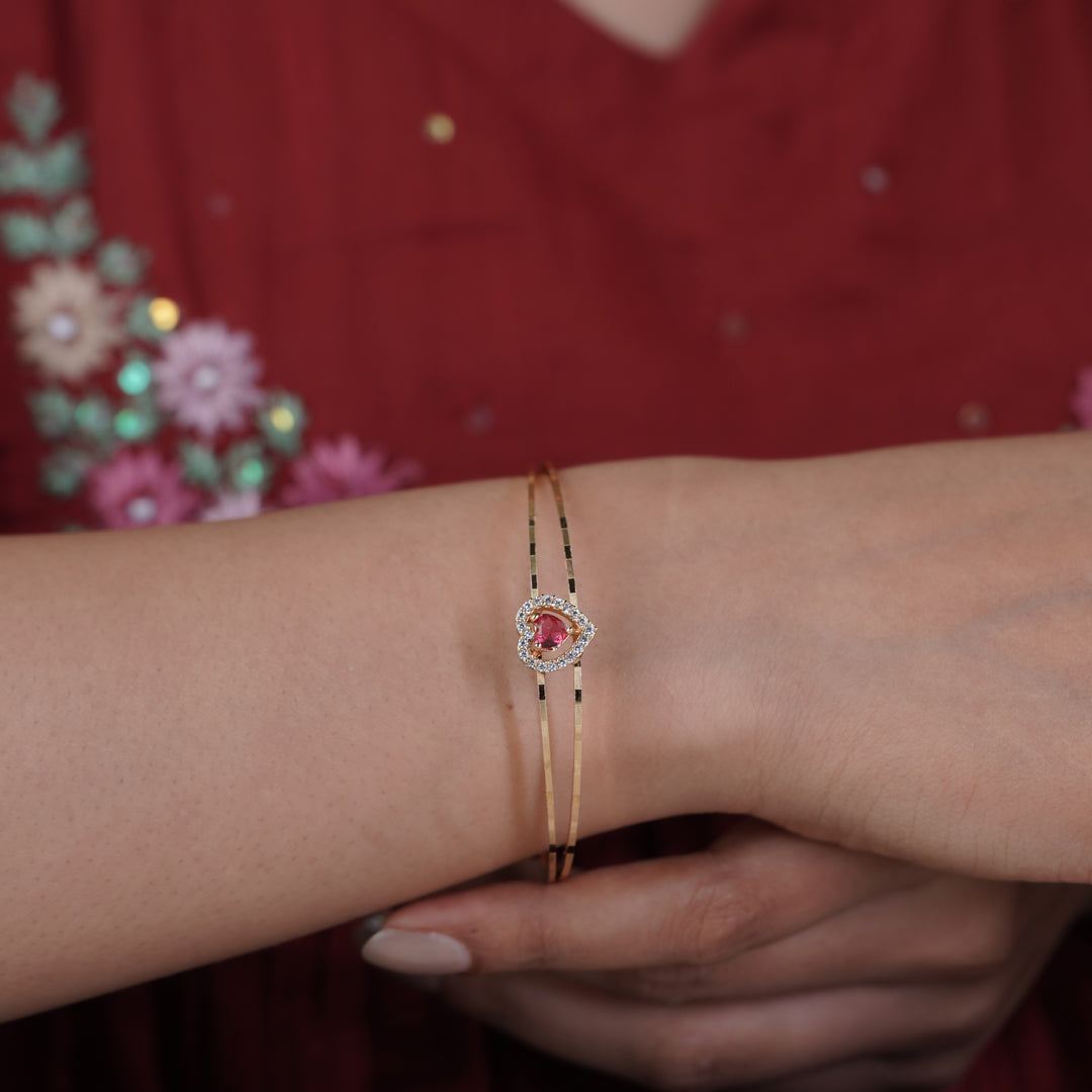 Rati Free Size Heart Bangles jewellery product view 7