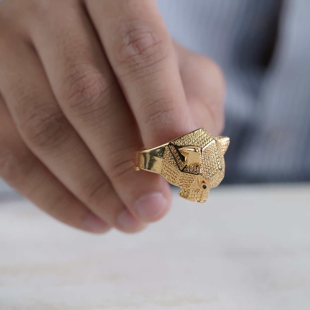 Gold Panther Stealth Band Ring jewellery product view 12