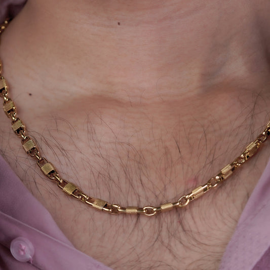 Royal Textured Link Gold Chain jewellery product view 2