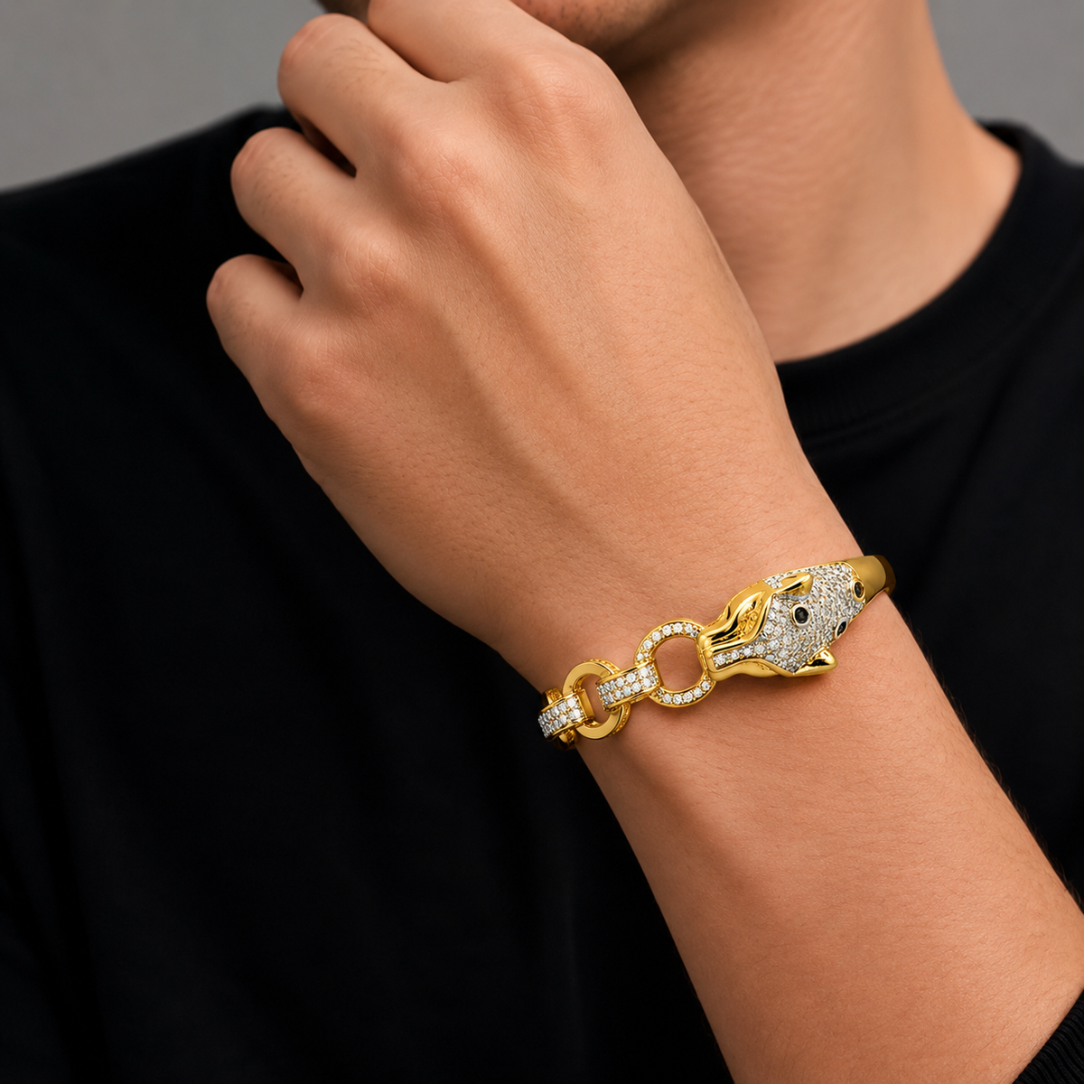Golden Wave Dolphin Kada jewellery product view 2