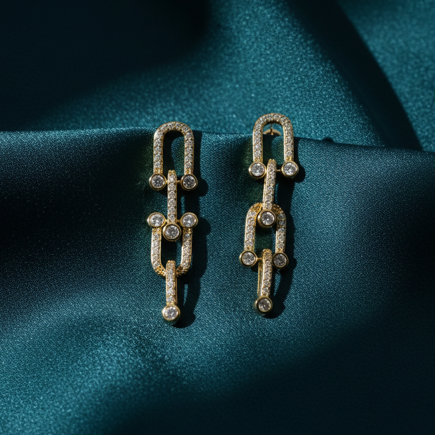 Elite Crystal Ladder Earrings jewellery product view 5