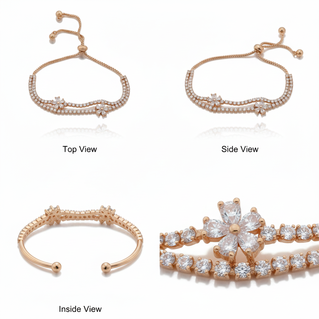 Aashika Adjustable Slider Bracelet jewellery product view 7