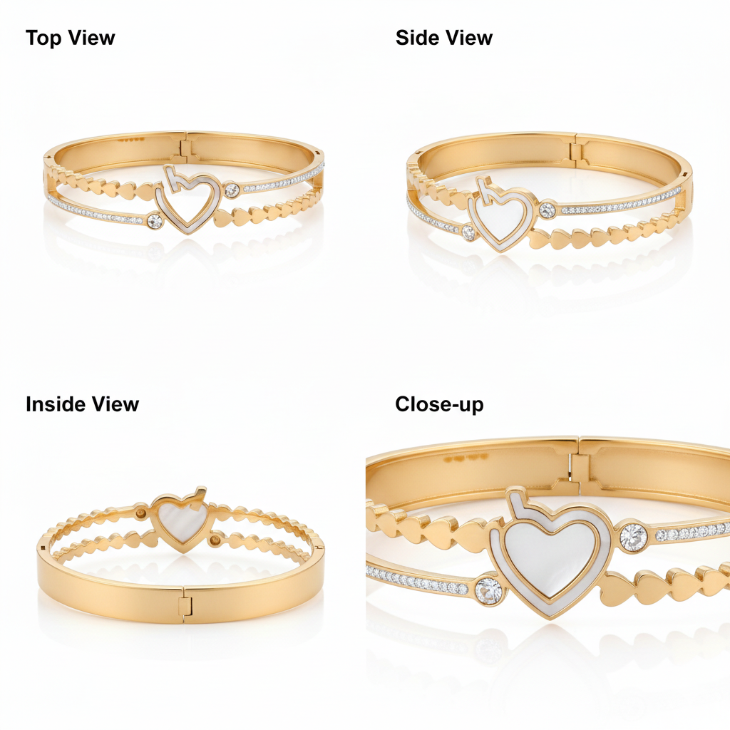 Love Heart Diamond Kada jewellery product view 5