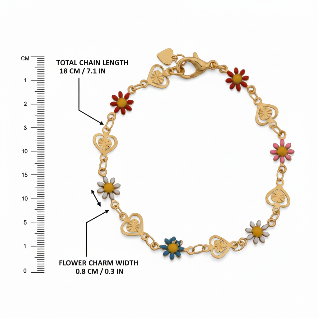 Floral Love Gold Charm Bracelet jewellery product view 5