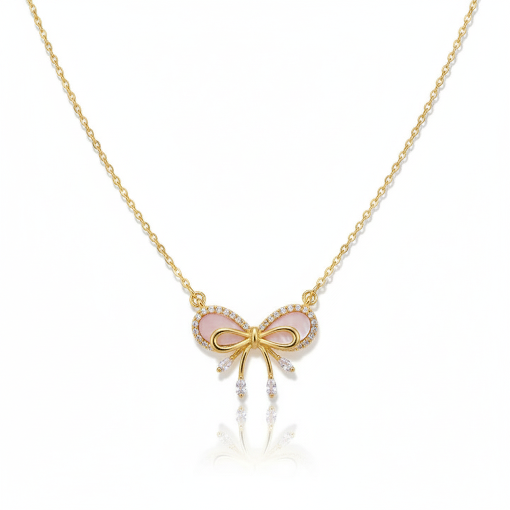 Celestine Luxe Ribbon Pearl Necklace jewellery product view 9