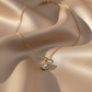 Crystal Heart Pendant Gold Necklace jewellery product view 1