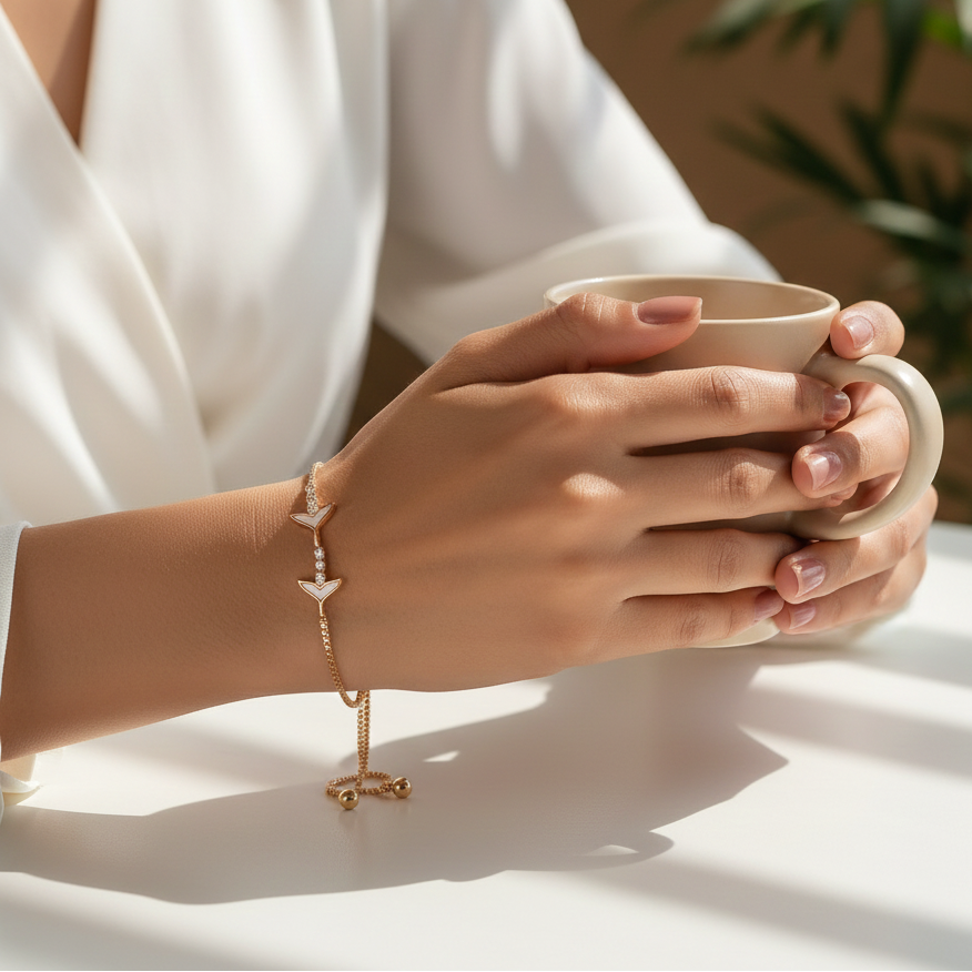 Aurora Wings Gold Bracelet jewellery product view 3