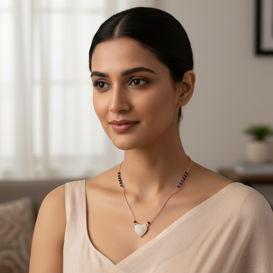 Prayal Heart Mangalsutra jewellery product view 8