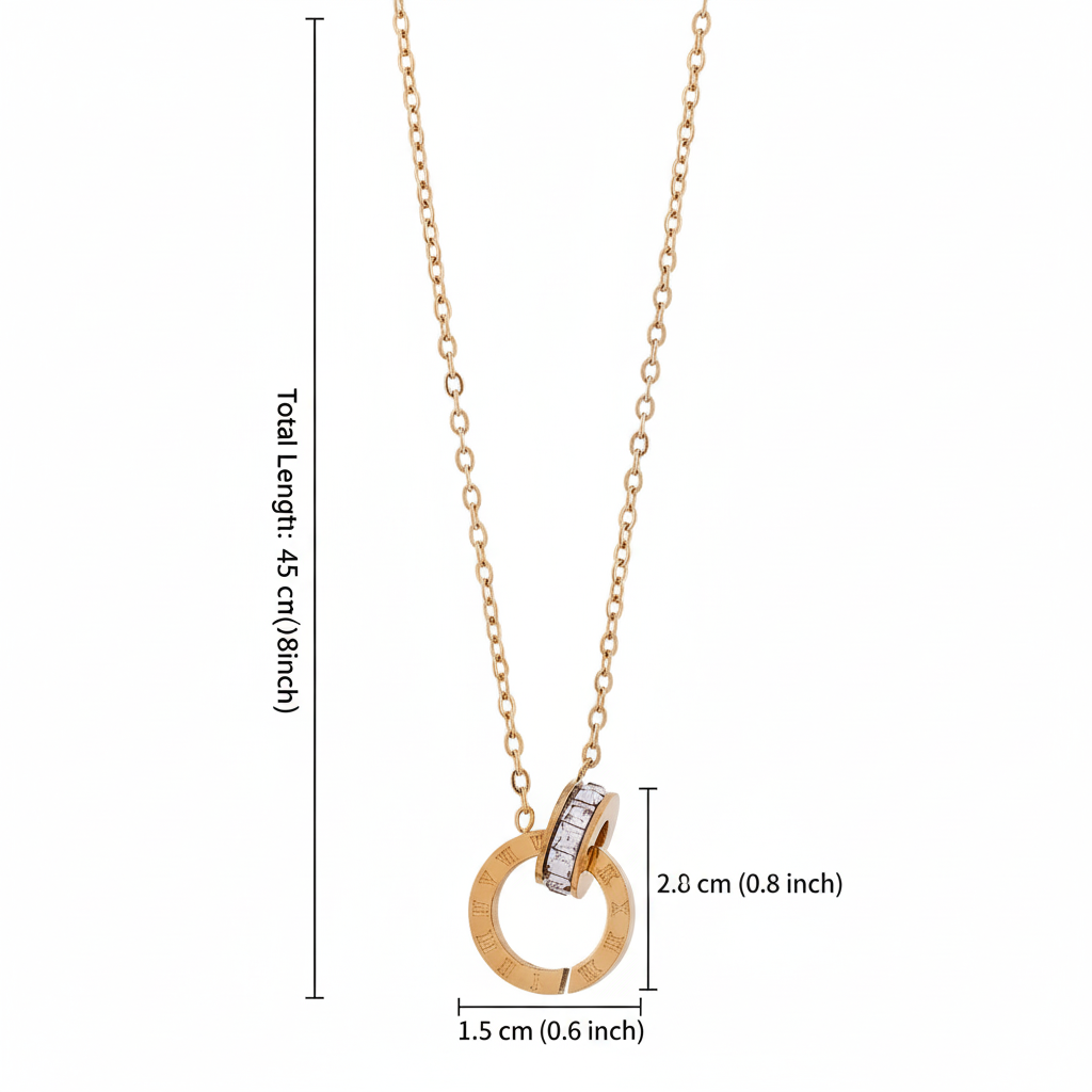 Nandini Roman Letter Gold Necklace jewellery product view 11