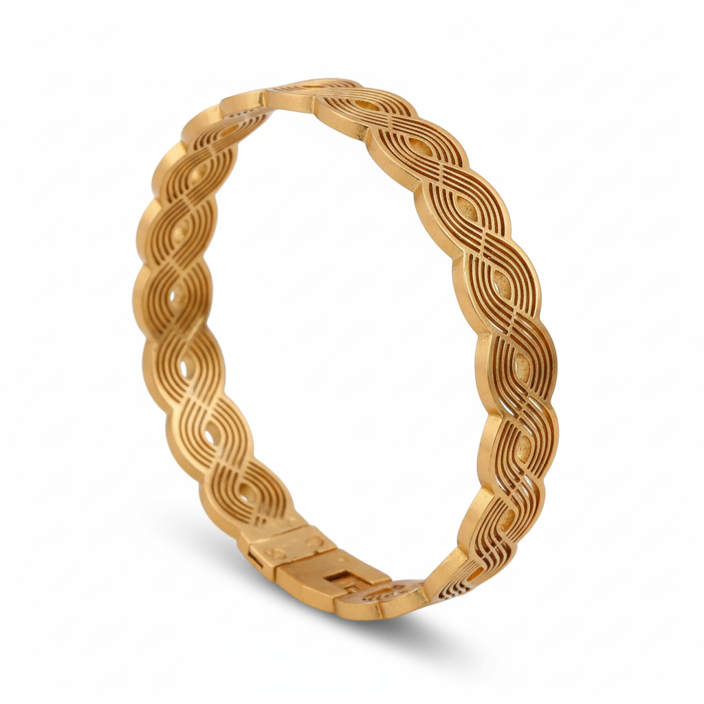 Infinity Wave Gold Kada jewellery product view 3