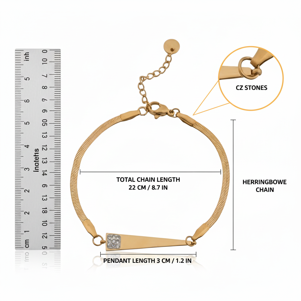 Imperial Gold Bar Snake Chain Bracelet jewellery product view 7