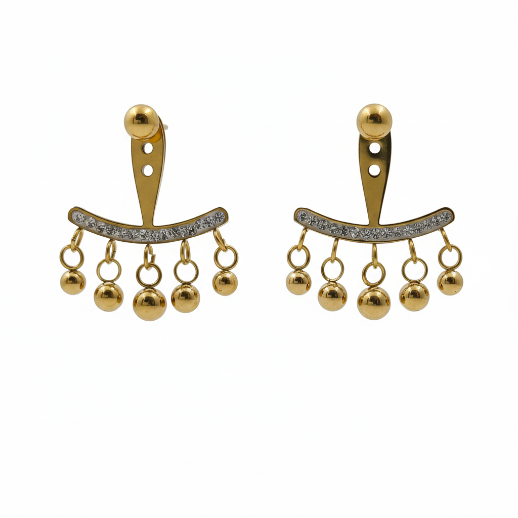 Golden Jhalar Luxe Chandelier Earrings jewellery product view 7