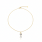 Crystal Heart Pendant Gold Necklace jewellery product view 5