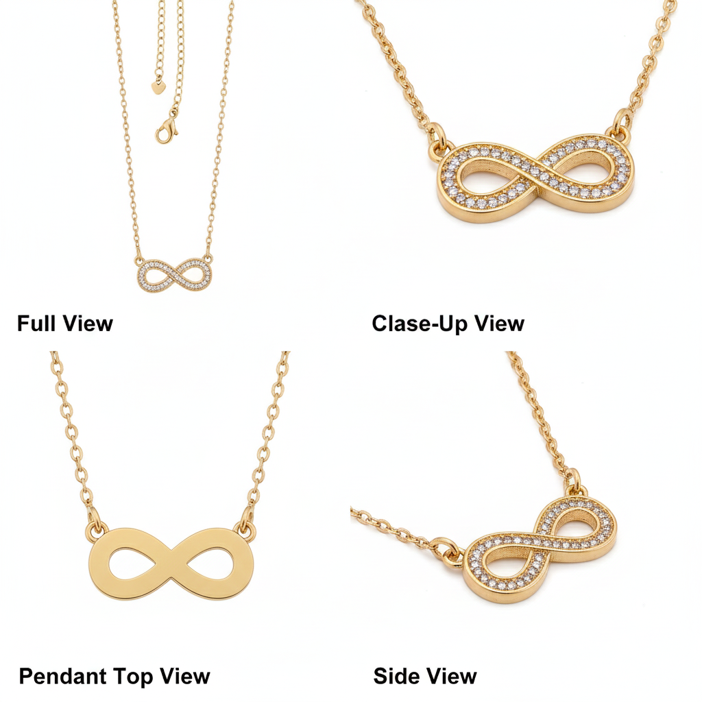 Lisha Infinity Necklace jewellery product view 8