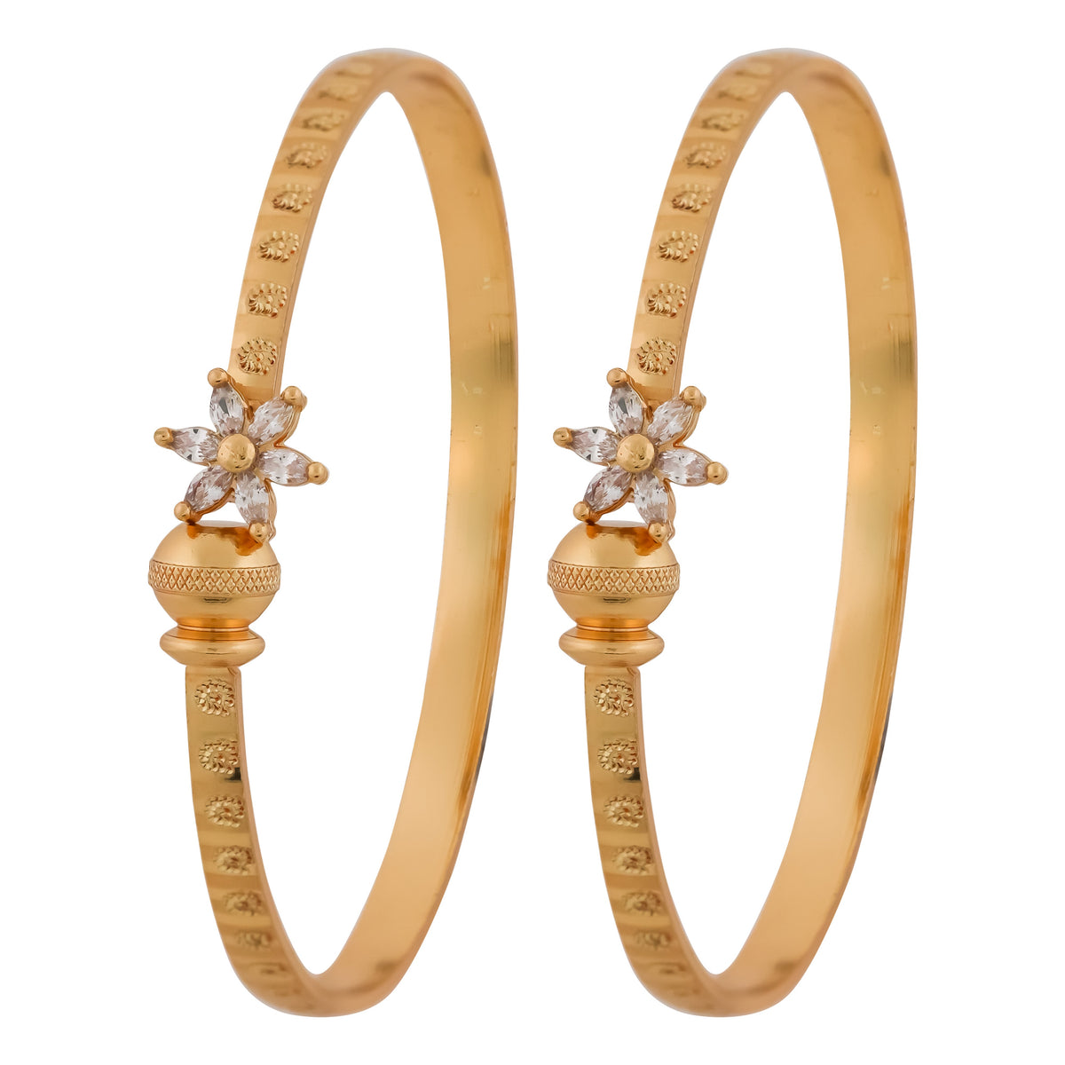Floral Stone Kada Bangles jewellery product view 7