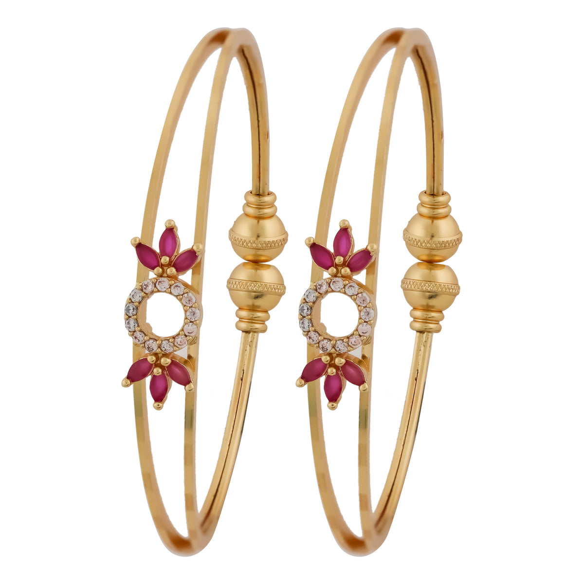 Ruby Circle Charm Bangles jewellery product view 3