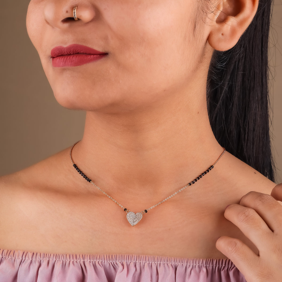 Prayal Heart Mangalsutra jewellery product view 2