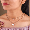 Pearl Heart 2 Layer Chain Necklace jewellery product view 1
