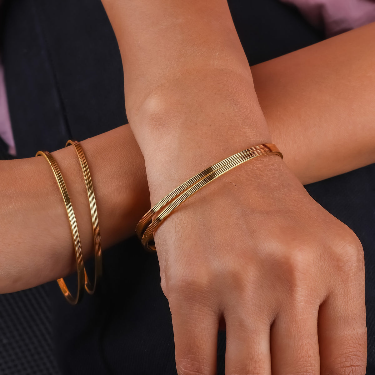 Classic Slim Gold Bangles jewellery product view 9