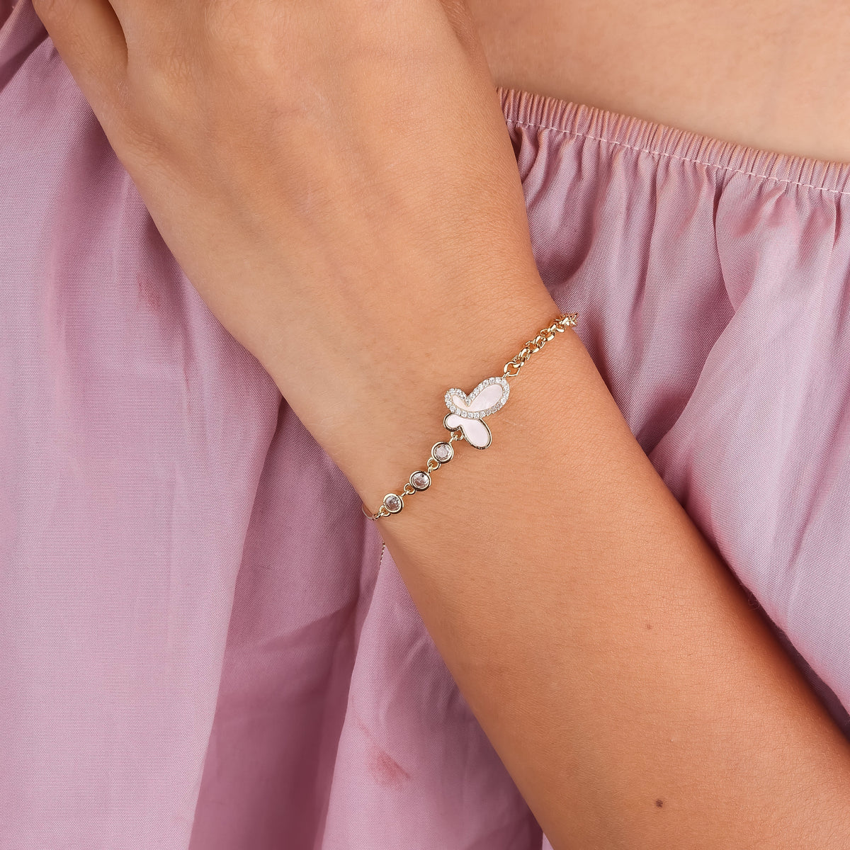 Ethereal Butterfly Stone Bracelet jewellery product view 4