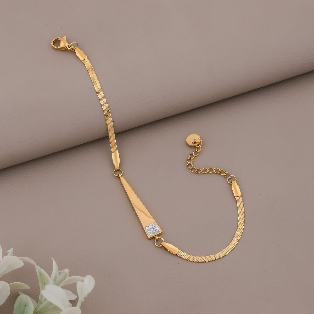 Imperial Gold Bar Snake Chain Bracelet jewellery product view 6