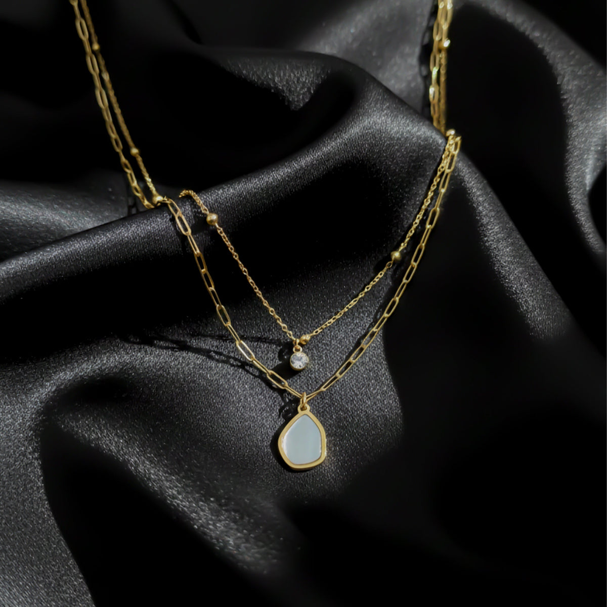 Veloura Luxe Double Layer Gold Pendant jewellery product view 6