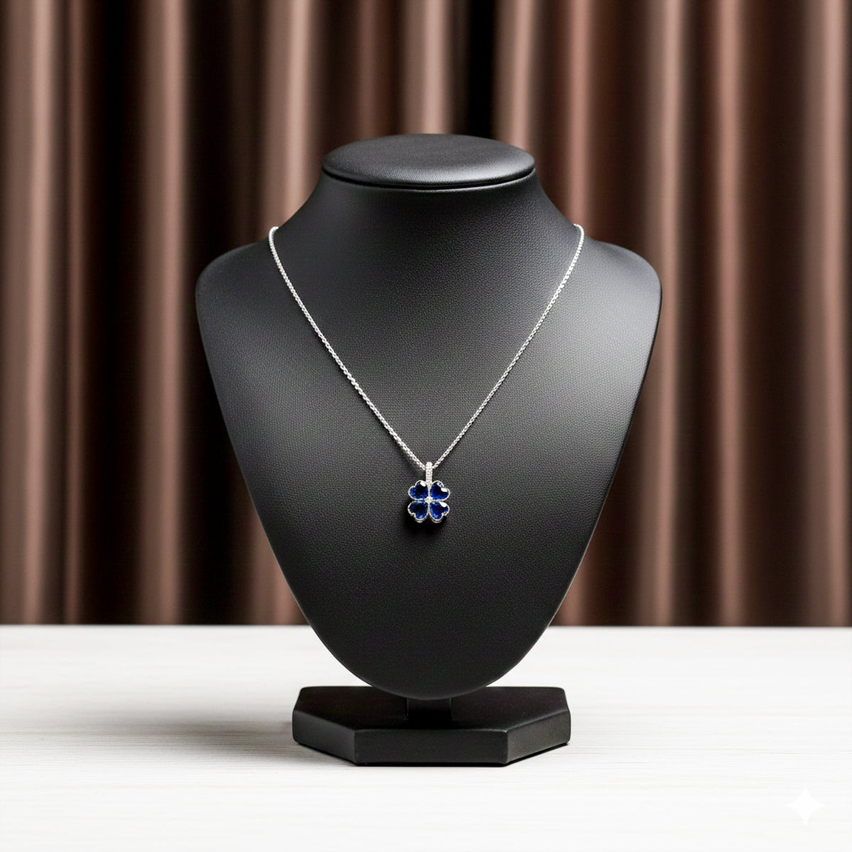 Aurielle Sapphire Bloom Necklace jewellery product view 6